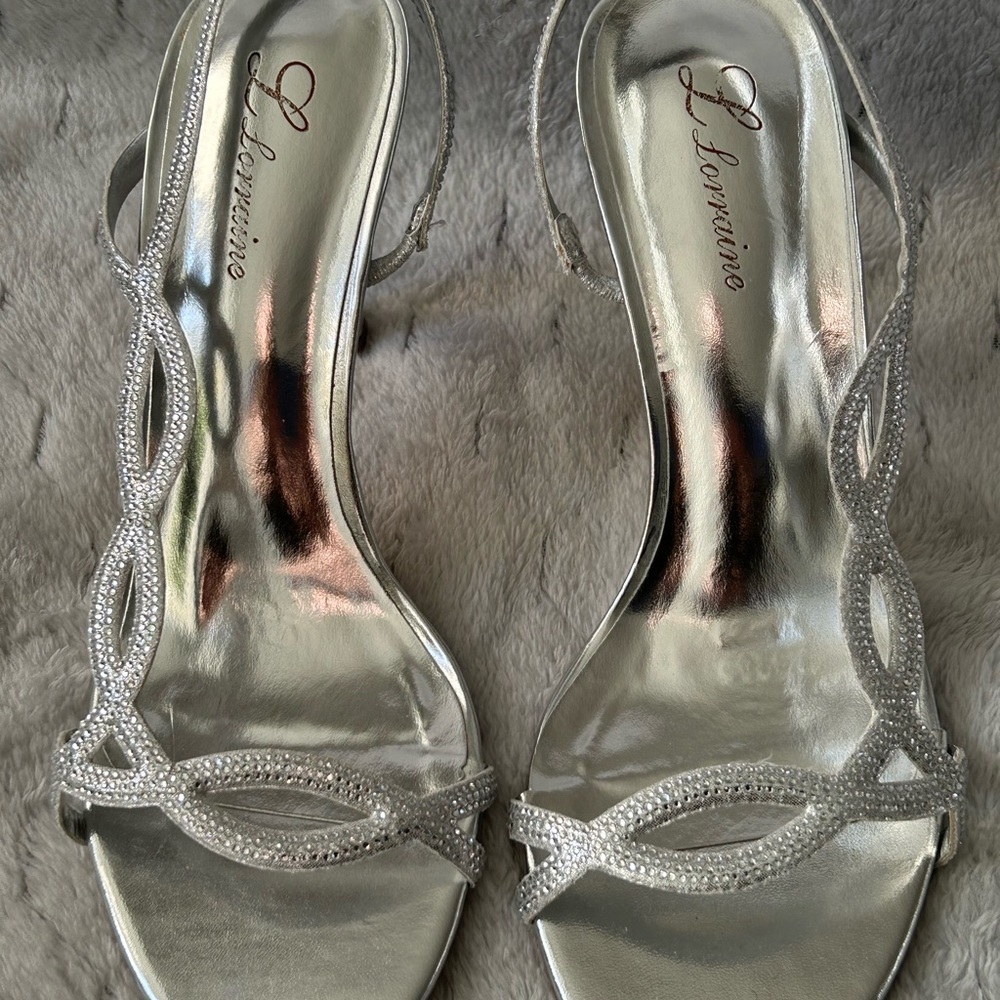 Women’s Lauren Lorraine Sandal, silver, size 8